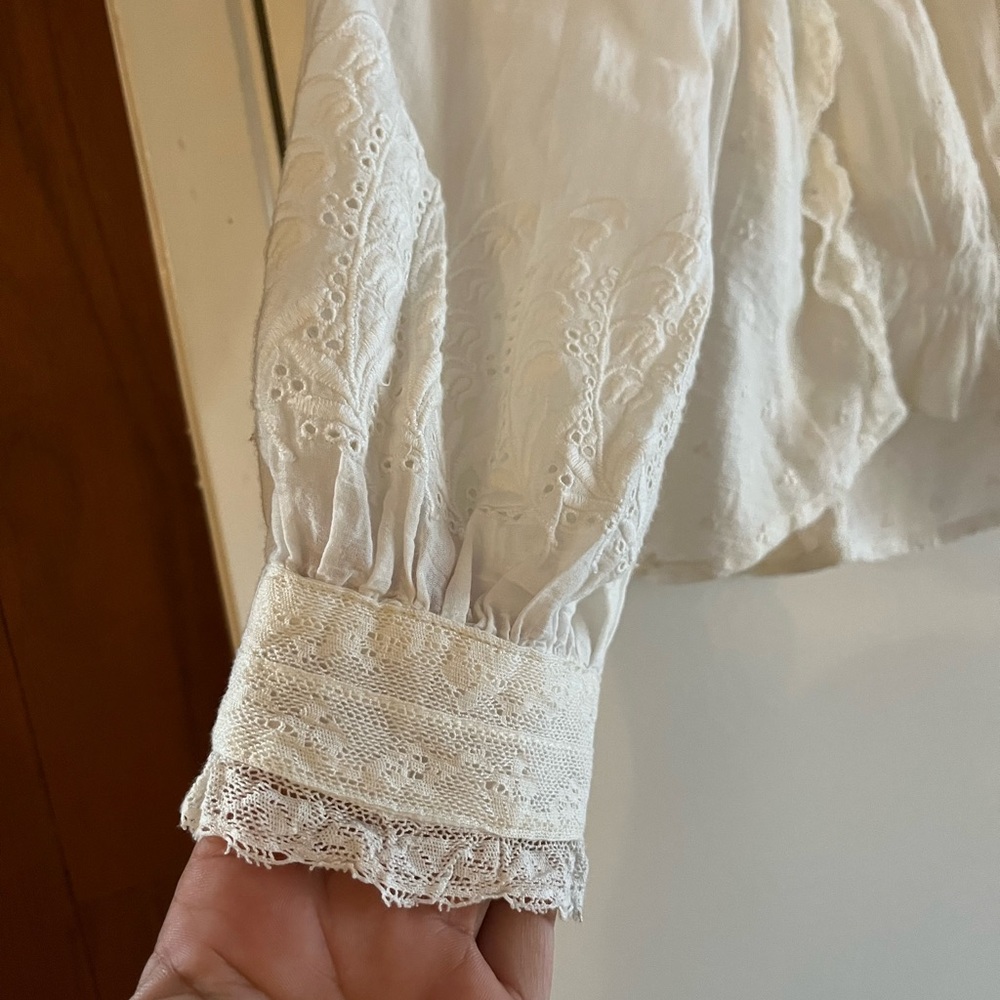 Loveshackfancy Embroidered Victorian Peasant Blou… - image 2